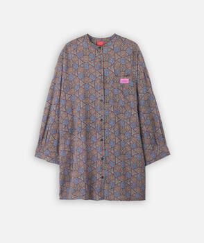 Oxbow Jurk Oversized jurk met mandarijnkraag MOSAIC