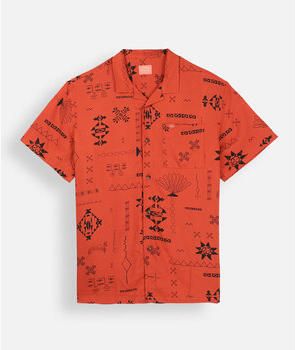 Oxbow Overhemd Lange Mouw Viscose bedrukt overhemd met korte mouwen SNAP