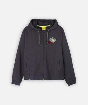 Oxbow Sweater Effen hoodiejas met hartjesborduursel SIMOLIS