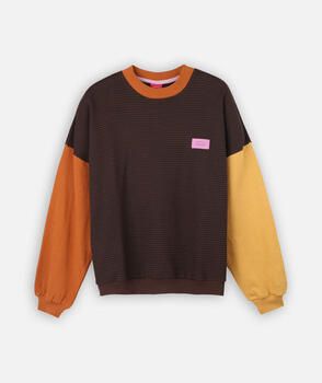 Oxbow Sweater Gestreept sweatshirt met contrasterende mouwen STEVE