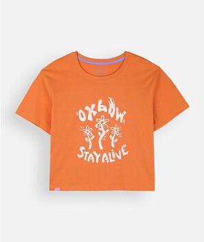 Oxbow T-shirt Korte Mouw Cropped T-shirt met print op de rug EXTAZ