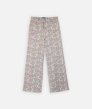 Oxbow Wijde broeken Bedrukte twill broek SANDLILY