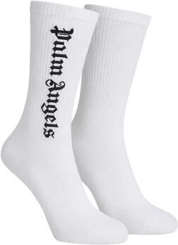 Palm Angels Logo Intarsia Katoenen Sokken White Heren - Foto 3