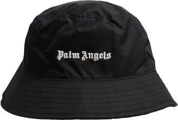 Palm Angels Klassieke Logo Bucket Hoed in Zwart Black