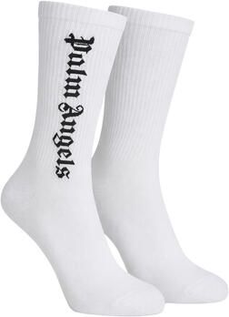 Palm Angels Logo Intarsia Katoenen Sokken White Heren - Foto 2