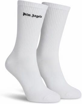 Palm Angels Klassieke Logo Geborduurde Katoenen Sokken White Heren - Foto 2