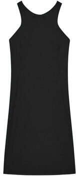 PATRIZIA PEPE Lange Zwarte Jurk met Brede Schouderbanden Black Dames