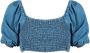 PATRIZIA PEPE Stijlvolle Crop Top met Decoratieve Achterstrik Blauw Dames - Thumbnail 1