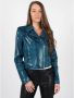 PATRIZIA PEPE Leren Jack met Dierenprint Blauw Dames - Thumbnail 1