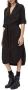 Pepe Jeans V-Hals Jurk in Effen Kleur met Knoopsluiting Black Dames - Thumbnail 1