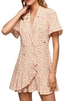 Pepe Jeans Bloemen Knoopsluiting Jurk Orange Dames - Foto 3