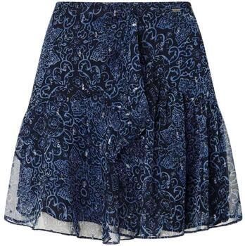 Pepe Jeans Korte Gerimpelde Rok Blue Dames
