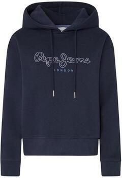 Pepe Jeans Blauwe Katoenen Hoodie Sweatshirt Logo Print Blue Dames