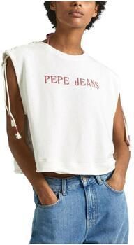 Pepe Jeans T-shirt met Grafische Print en Korte Mouwen White Dames