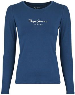 Pepe Jeans Blauw Katoenen Longsleeve T-shirt met Print Logo Blue Dames - Foto 9