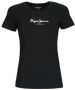 Pepe Jeans Zwart T-shirt Korte Mouwen Ronde Hals Black Dames - Thumbnail 1