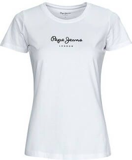 Pepe Jeans Witte Print Korte Mouw T-shirt White Dames