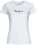Pepe Jeans Witte Katoenen Logo Print T-Shirt White Dames - Thumbnail 1