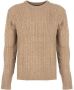 Pepe Jeans Eenvoudige Gebreide Trui met Decoratief Patroon Beige Heren - Thumbnail 1