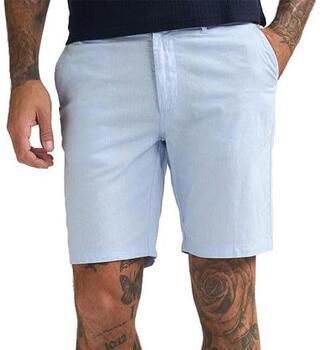 Petrol Industries regular fit chino short met linnen lichtblauw - Foto 4