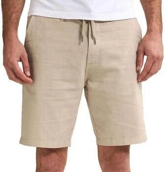Petrol Industries linnen regular fit chino short lichtbruin - Foto 3