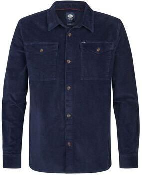 Petrol Industries Overhemd Lange Mouw Overhemd Corduroy Navy