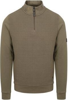 Petrol Industries Sweater Half Zip Pullover Structure Olive