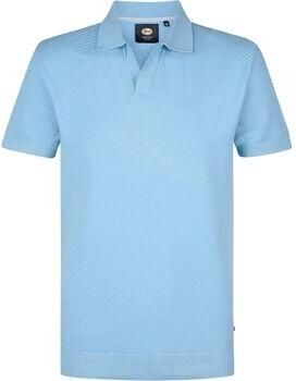 Petrol Industries T-shirt Knitted Polo Lichtblauw