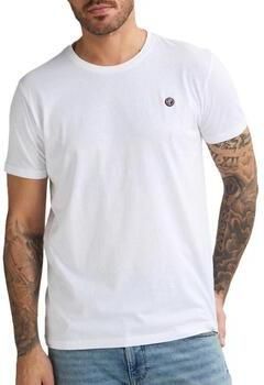 Petrol Industries Shirt met ronde hals met geborduurd logo