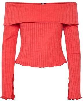 Pieces Top met lange mouwen en schouderkraag model 'JAZMINE'