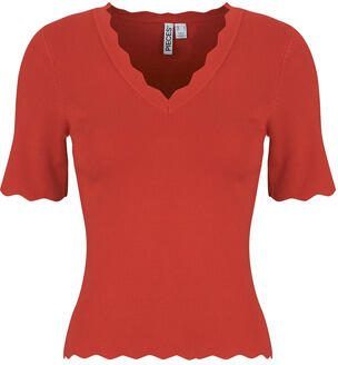 Pieces Blouse PCJULINE SS V-NECK KNIT