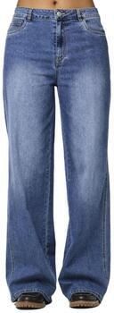 PIECES wide leg jeans PCFEMMA medium blue denim