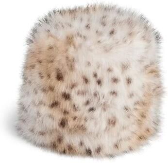 Pieces Hoed 17164416 PLUSH-CLOUD DANCER LEOPARD