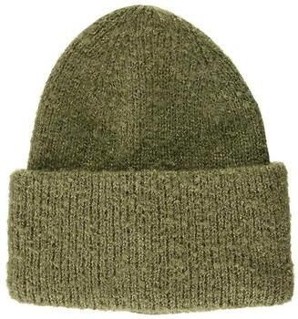 Pieces Beanie met brede omslag en effectgaren model 'PYRON'