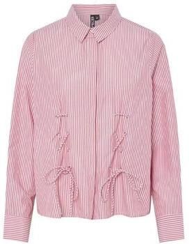 Pieces Regular fit blouse met lange mouwen en korsetsluiting met veters model 'FABRIELLA'