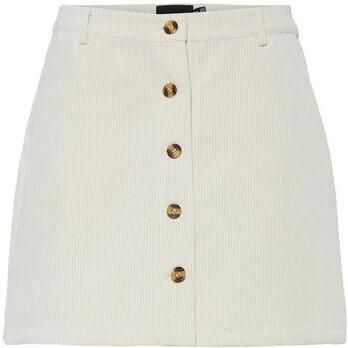 Pieces Licht uitlopende corduroy rok met doorknoopsluiting model 'EFFI'