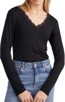 Pieces Shirt met lange mouwen van viscosemix met V-hals model 'BARBERA' - Foto 5