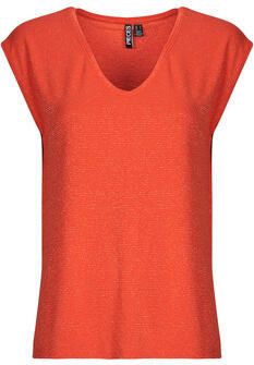 Pieces T-shirt Korte Mouw PCBILLO TEE LUREX STRIPES