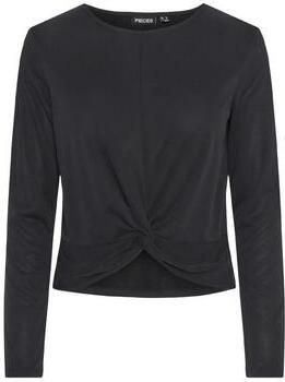 Pieces Regular fit longsleeve met knoopeffect