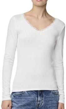 Pieces Shirt met lange mouwen van viscosemix met V-hals model 'BARBERA' - Foto 2