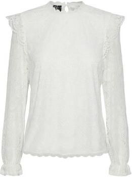 Pieces Blouse met lange mouwen en kant model 'COLLINE'