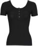Pieces Slim fit T-shirt van katoenmix met kort drukknooppaneel model 'KITTE' - Thumbnail 2