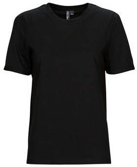 Pieces T-shirt Korte Mouw PCRIA SS FOLD UP SOLID TEE
