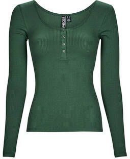 PIECES ribgebreide longsleeve met biologisch katoen zwart