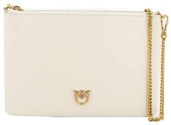 Pinko Witte Clutch Tas met Love Birds Diamond Cut Plaat White Dames