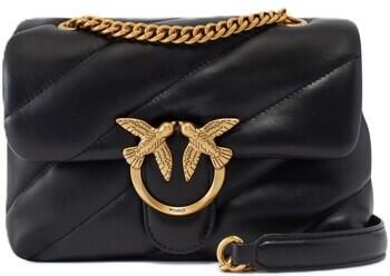 Pinko Leren schoudertas met afneembare kettingriem Black Dames - Foto 19