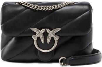 Pinko Gewatteerde leren schoudertas met Love Birds gesp Black Dames - Foto 4