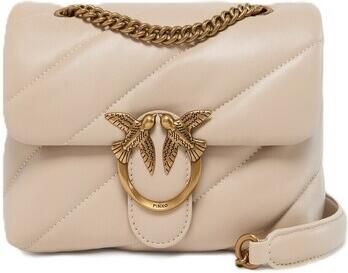 Pinko Hobo bags Quilted Beige Bag With Gold-Tone Embellishment And in beige