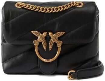 Pinko Zwarte schoudertas van schapenleer met goudkleurige hardware Black Dames - Foto 11