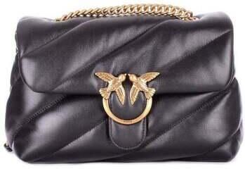 Pinko Leren schoudertas met afneembare kettingriem Black Dames - Foto 19
